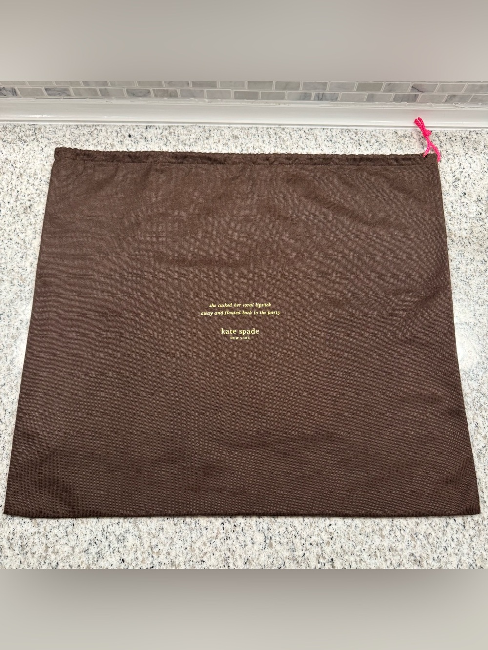 Kate Spade Extra Large Brown Cotton Dust Bag